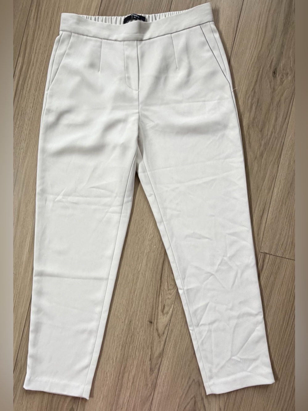 Quince Dress Crop Cream Women's Tailored Pull On stretch Pants Sz S